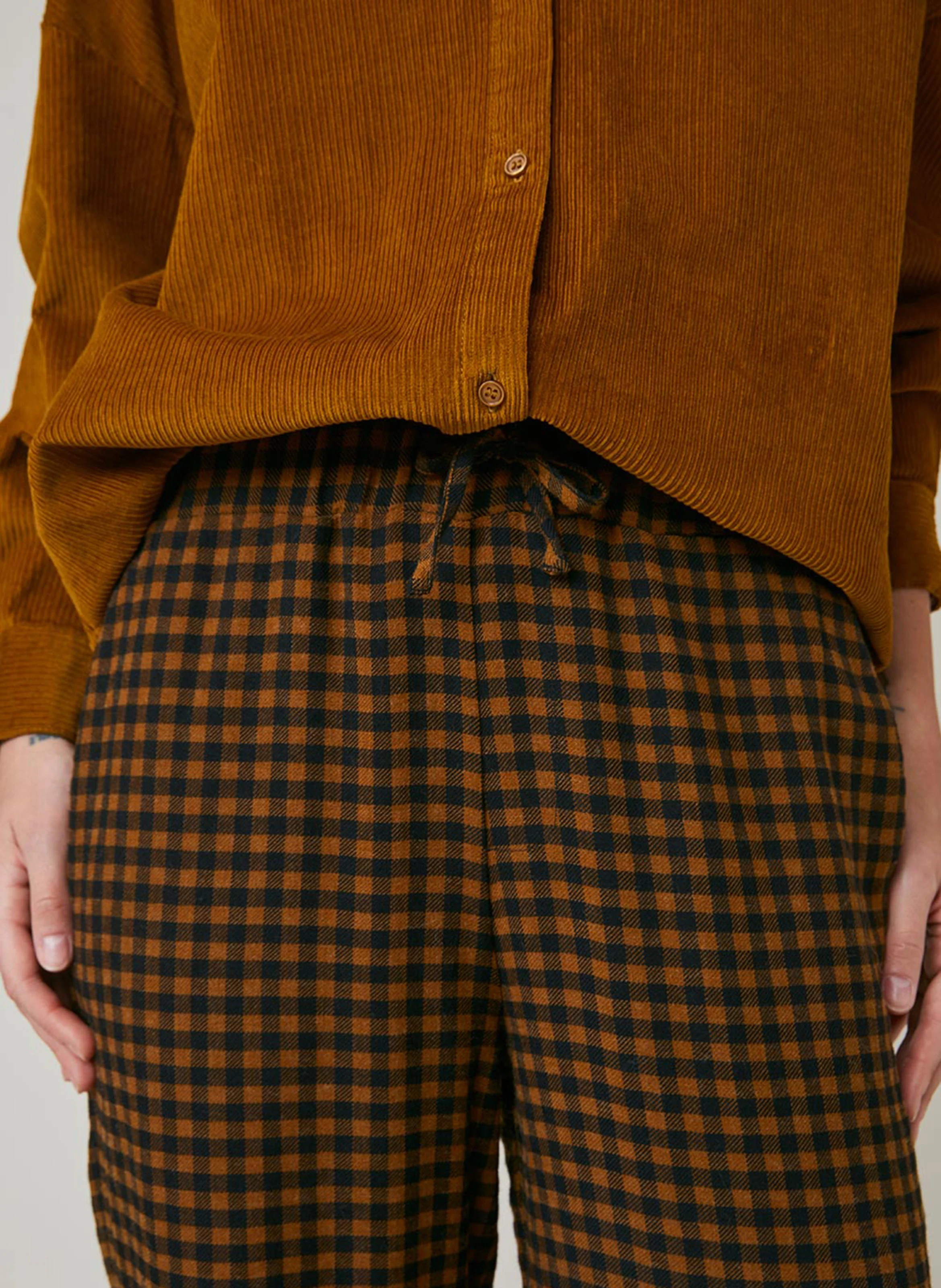 FLOYD - Pantalon droit à carreaux | Marron