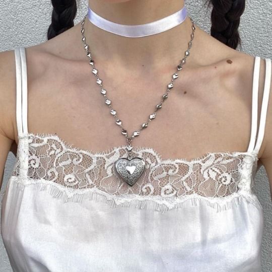 Epoch - Gegraveerde hartvormige hanger ketting