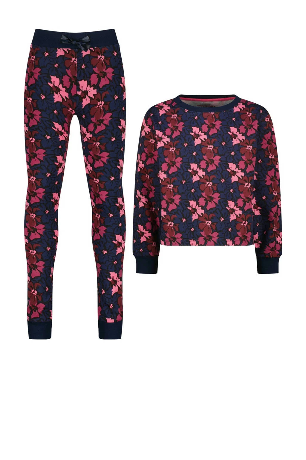 Vingino pyjamaset donkerblauw/roze