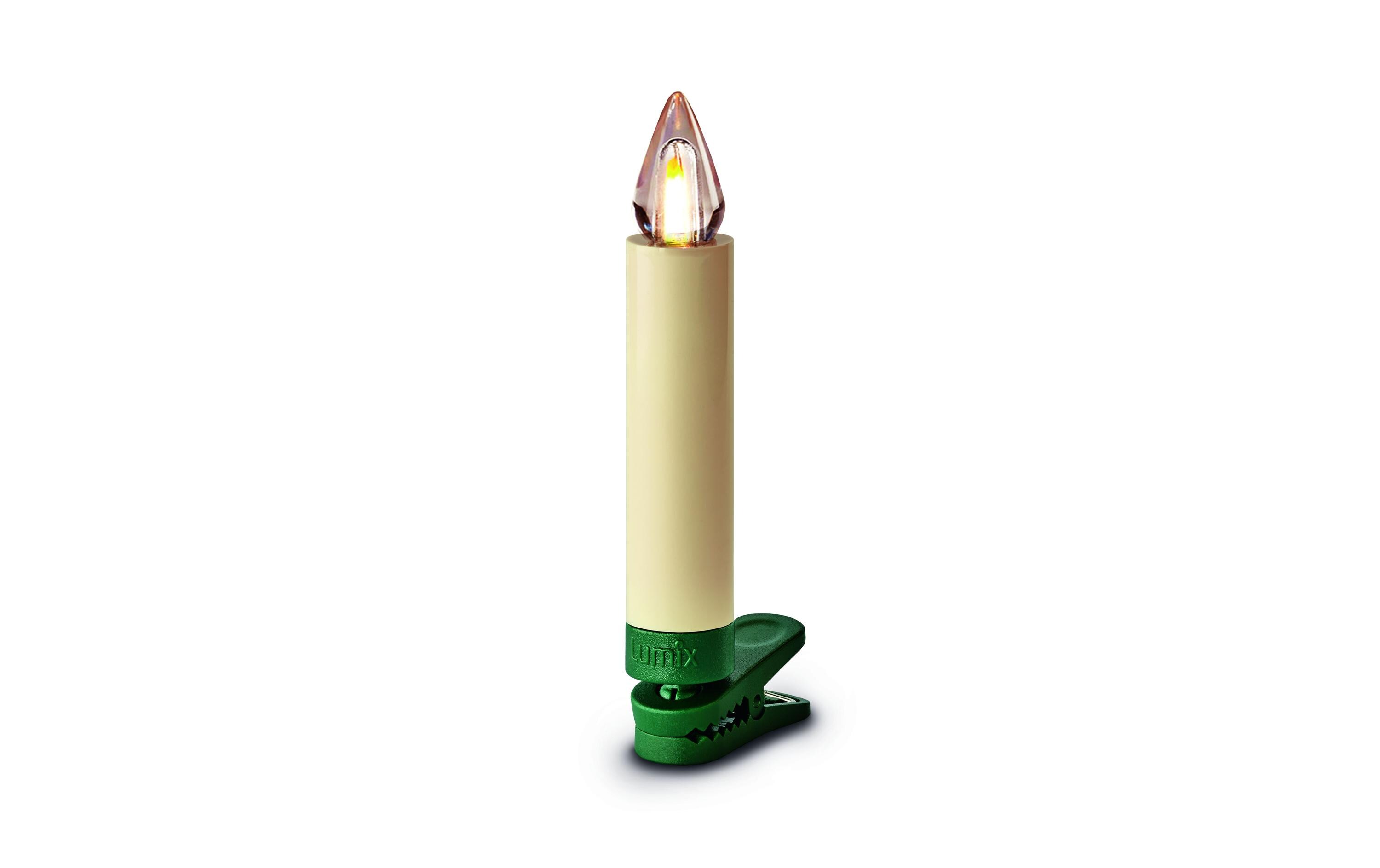 LED Baumkerze SuperLight Flame, Elfenbein, 6er-SetErweiterungsset LED Christbaumkerze