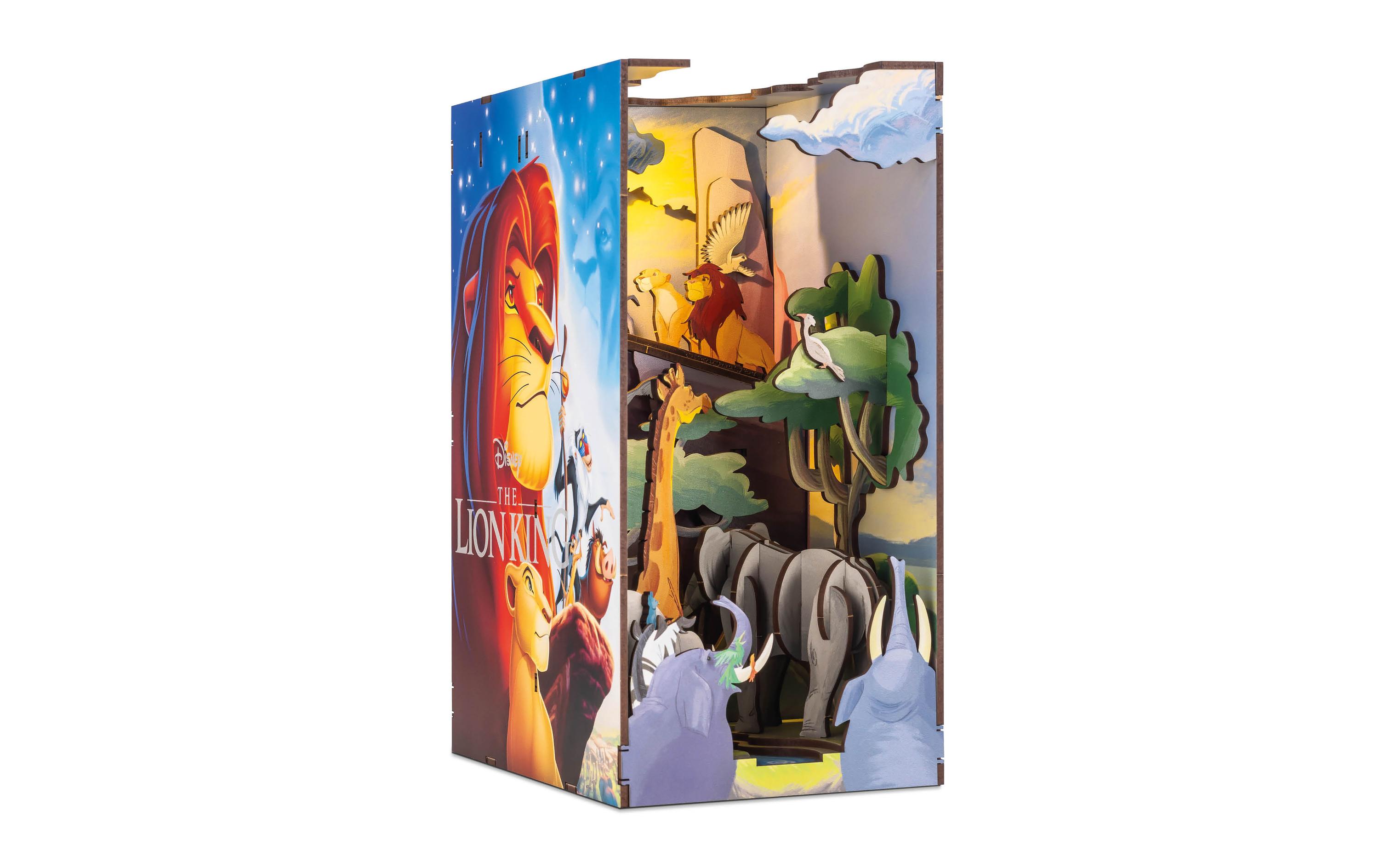 Bausatz Disney The Lion KingZauberhafte Miniaturwelt mit LED-Beleuchtung für Ihr Bücherregal