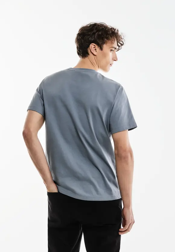 Basic T-Shirt in Unifarbe - dust blue