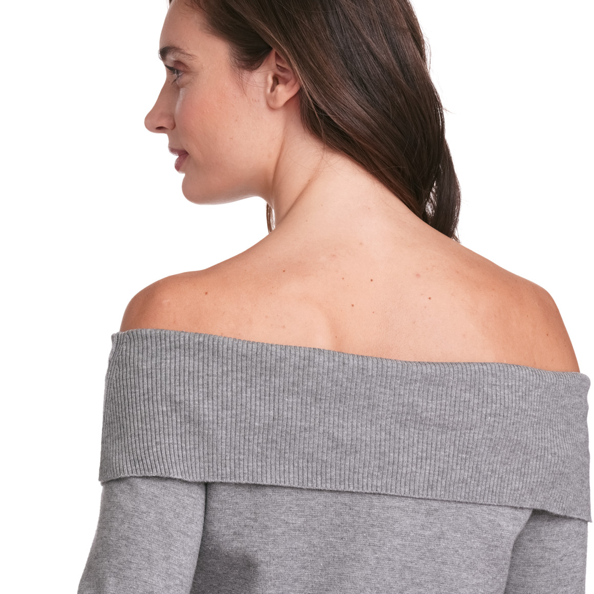 Gina Collection Damen Strickpullover mit Rippenbündchen grau