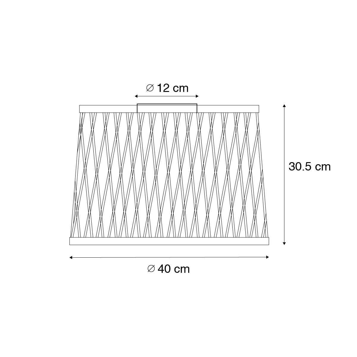 Landelijke plafondlamp zwart rotan 40 cm IP44 - Calamus