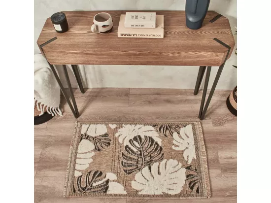 Tapis intérieur extérieur aspect jute noir Tijuana 9062 noir 90 x 67 cm