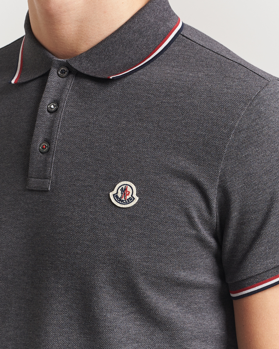 Moncler Contrast Rib Polo Dark Grey