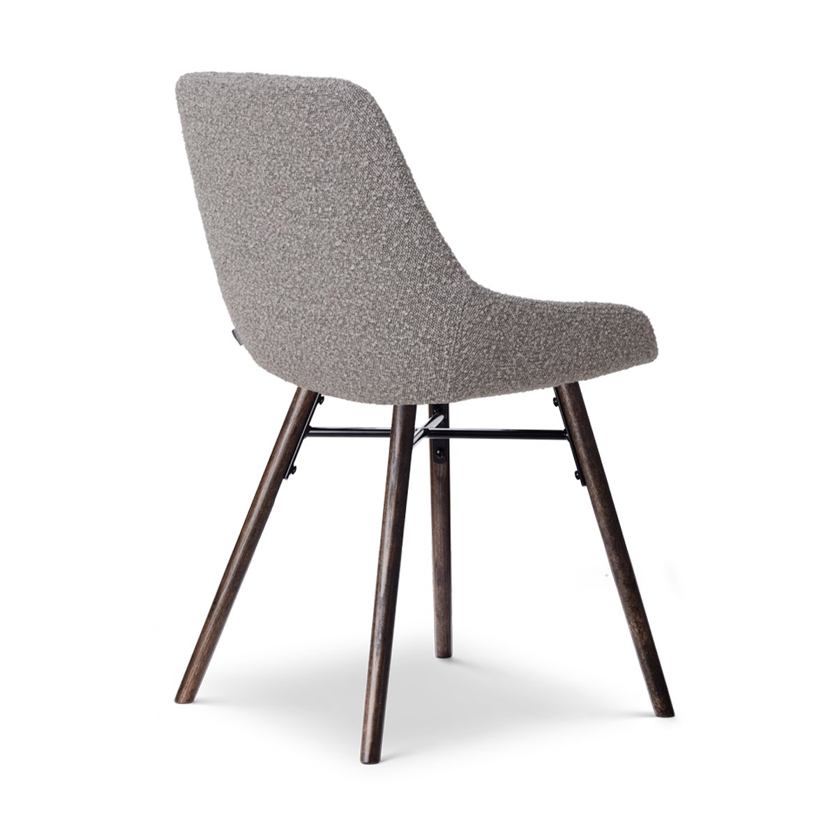 Eetkamerstoel Nena-Isa bouclé taupe - walnoot - set van 2