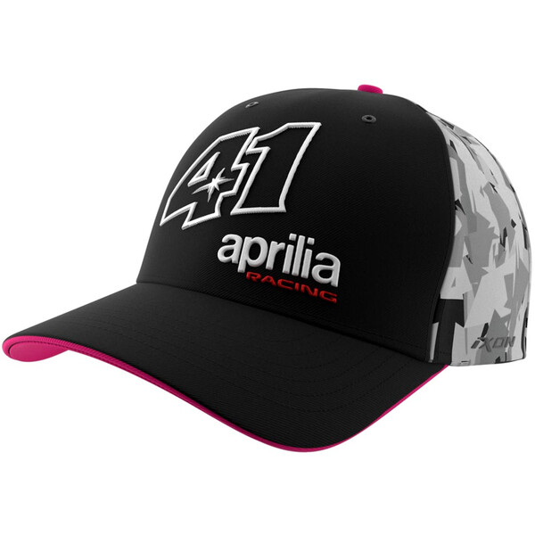Ixon - Casquette Round Dual Aprilia / Espargaro 24 Noir / Camouflage Gris / Rose