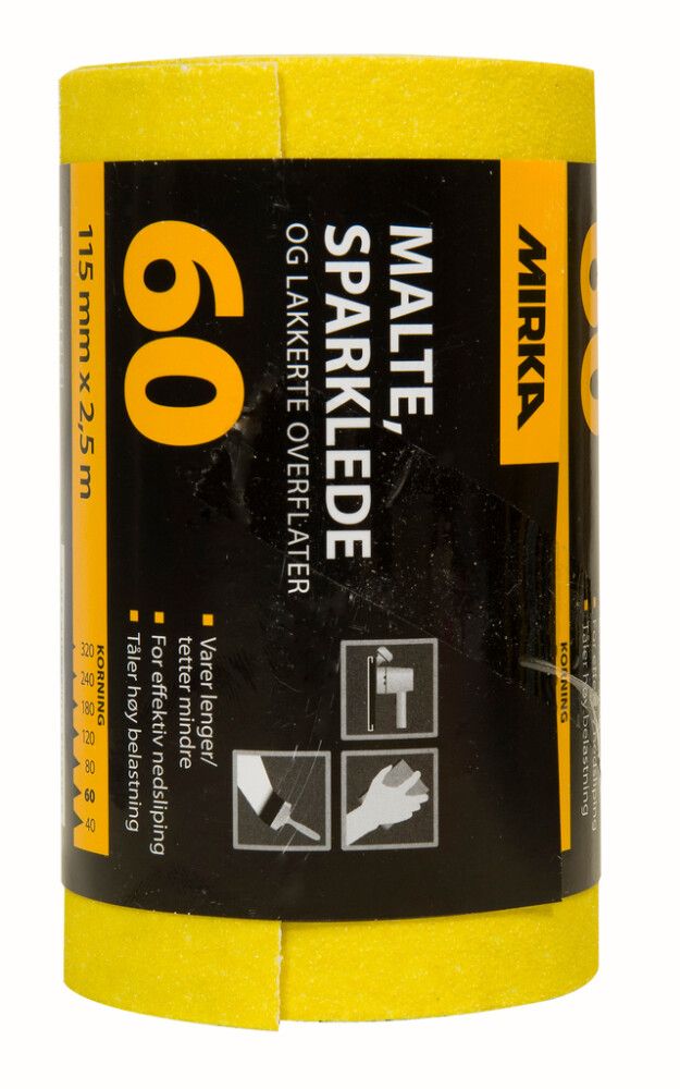 SLIPEPAPIR MIRKA RULL M/S/L K60 115MM X 2,5M