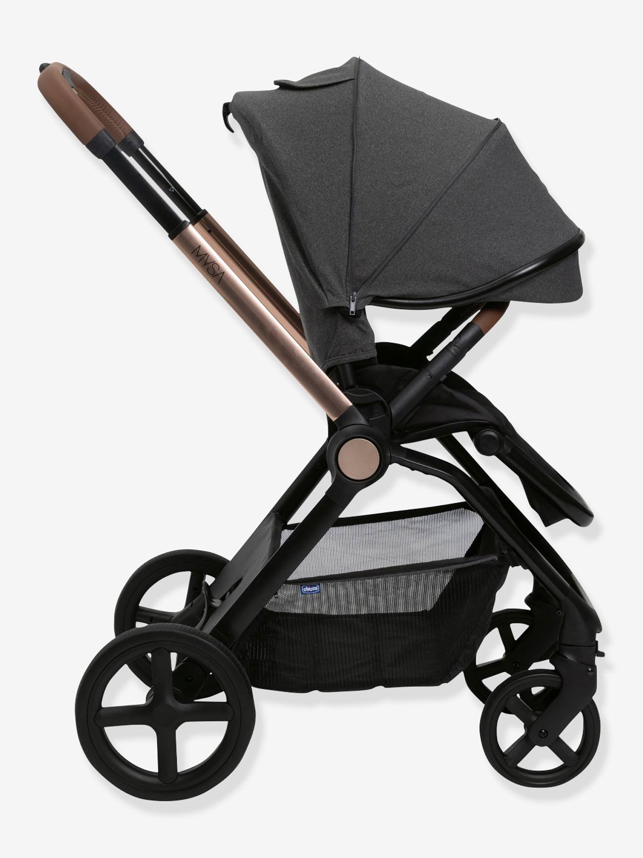 Carrinho de bebê Mysa Chicco, cinza