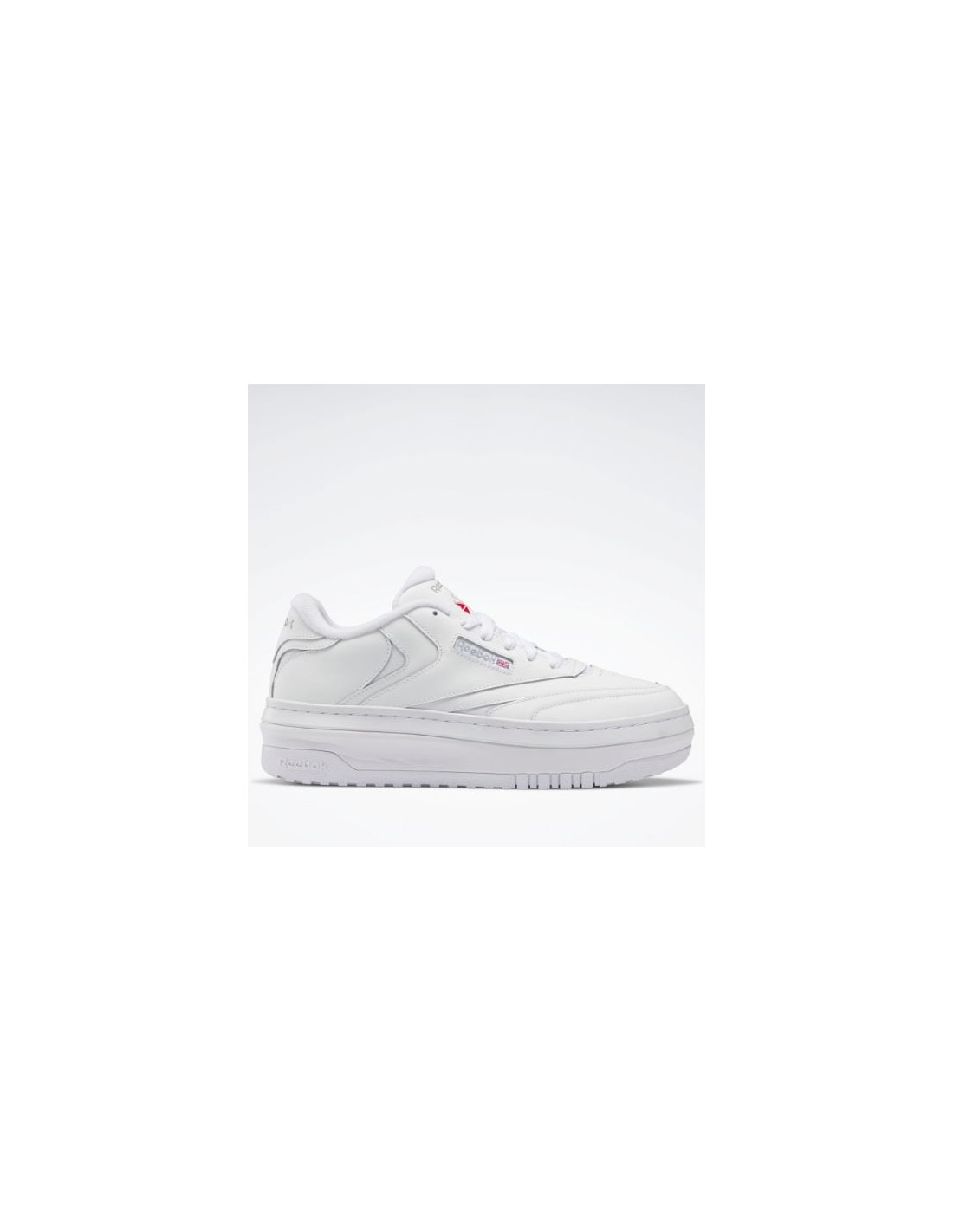 reebok sneakers compensées femme club c extra cuir blanc
