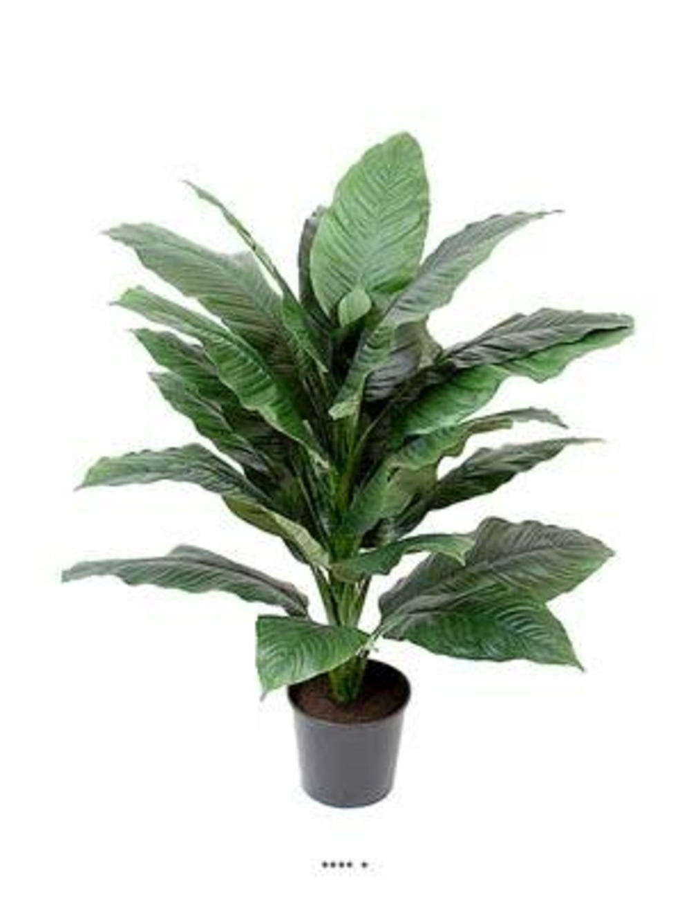 Spathifyllum artificiel en pot, larges feuilles, h 105 cm, d 80 cm