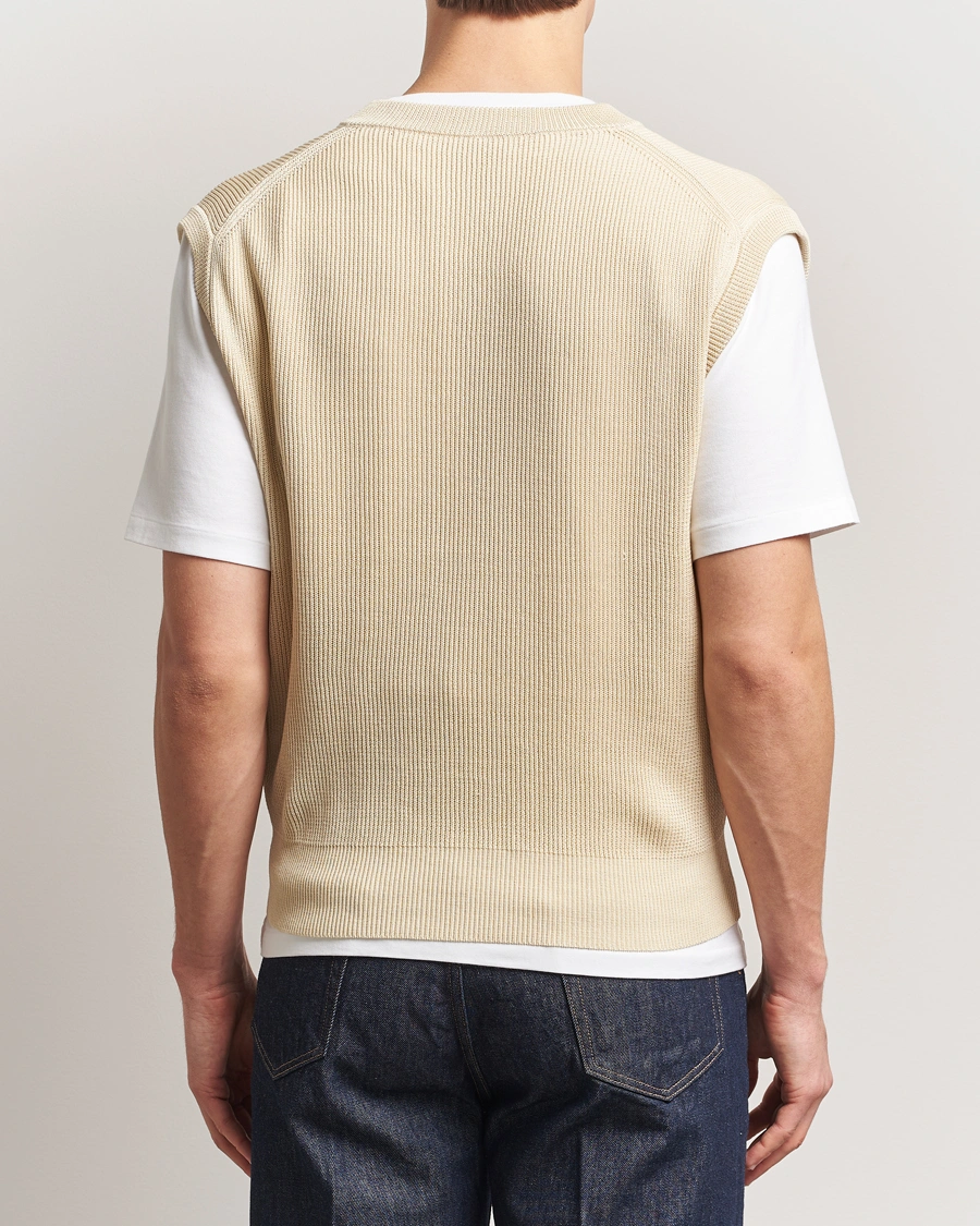Auralee Rib Knit Vest Ivory