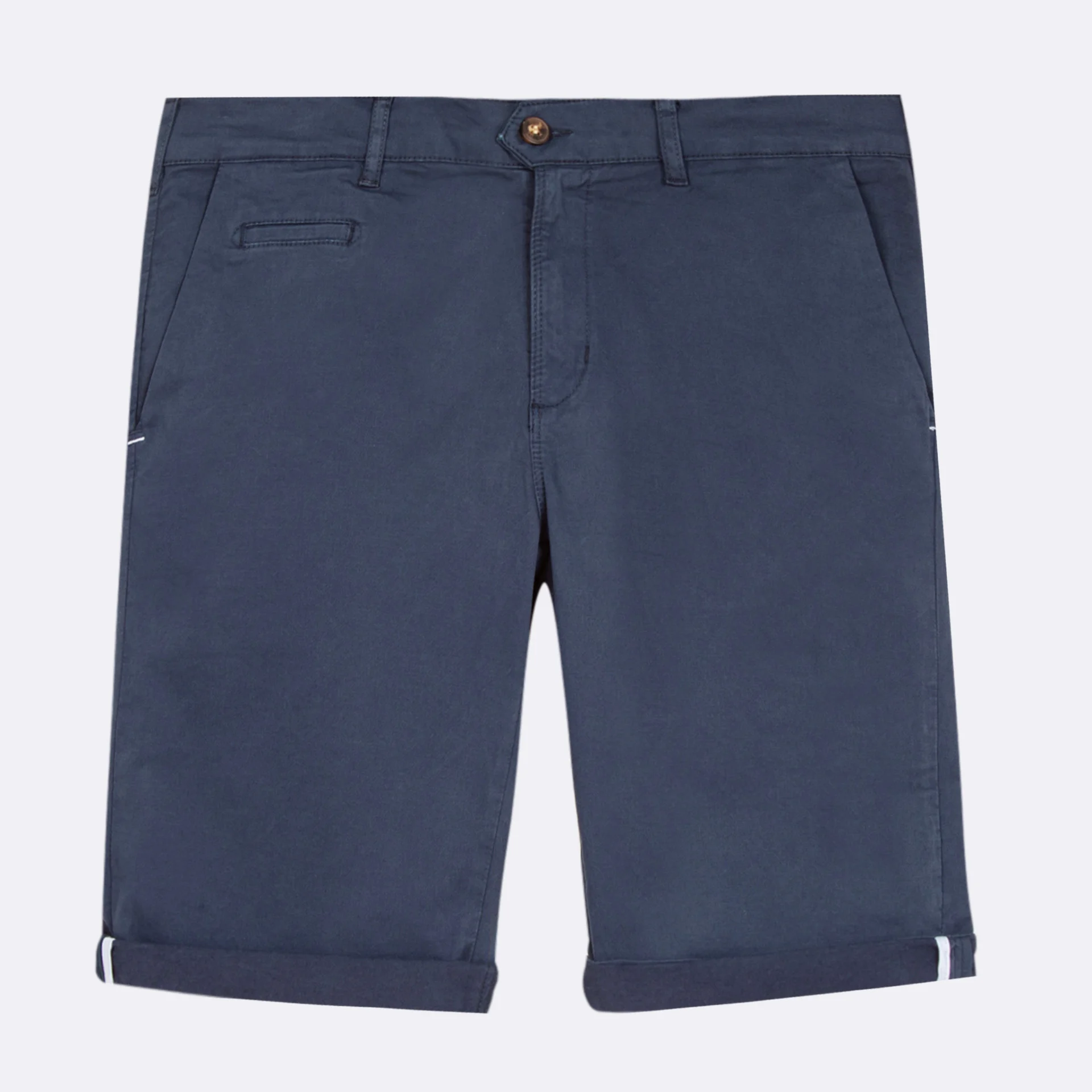 Short bleu marine coupe droite Coton organique et coton recyclé - modèle Saulieu