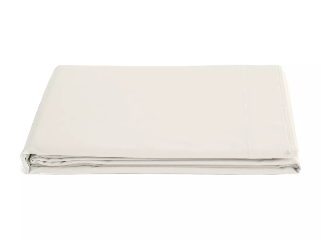 Drap plat 240x300 cm percale de coton MANOIR Ivoire
