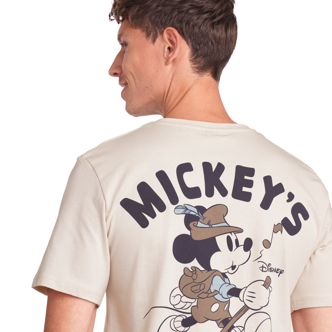 Jonas Nielsen Micky Maus T-Shirt mit Rücken-Print beige