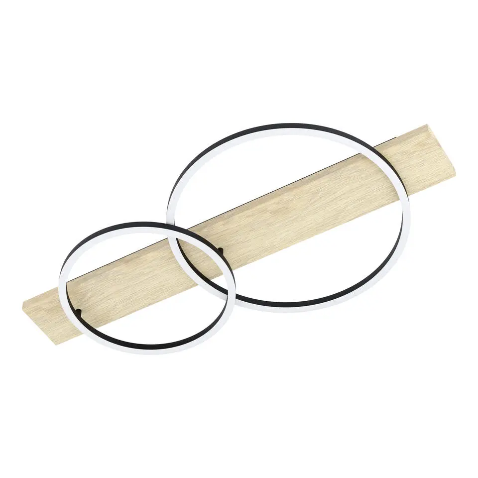 EGLO Boyal plafondlamp - LED - 78 cm - Hout - Bruin