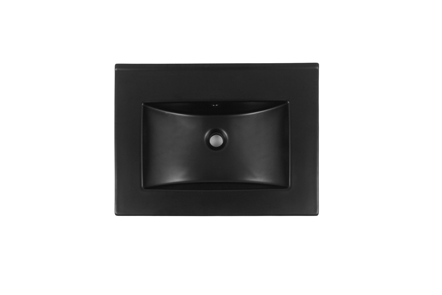 Fontana Latina keramische wastafel 60cm zonder kraangat zwart mat