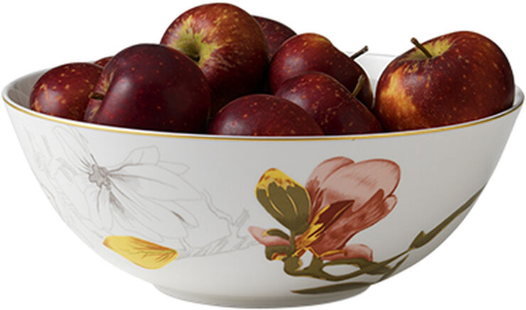 Royal Copenhagen Flora 50 cl. skål - Magnolia Hvid, multi