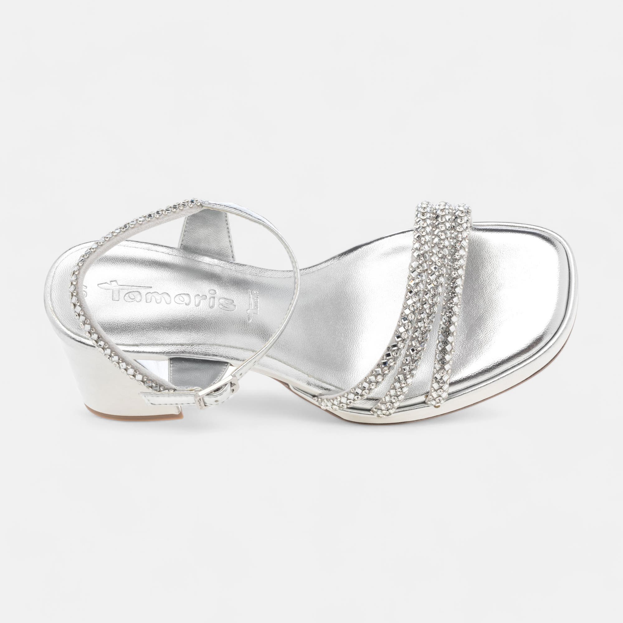 Nu-pieds à talon Femme argent