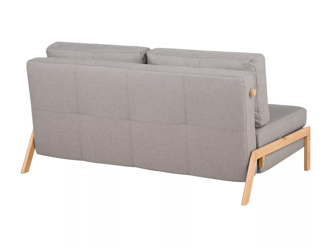 Canapé convertible 2 places en tissu gris clair EDLAND