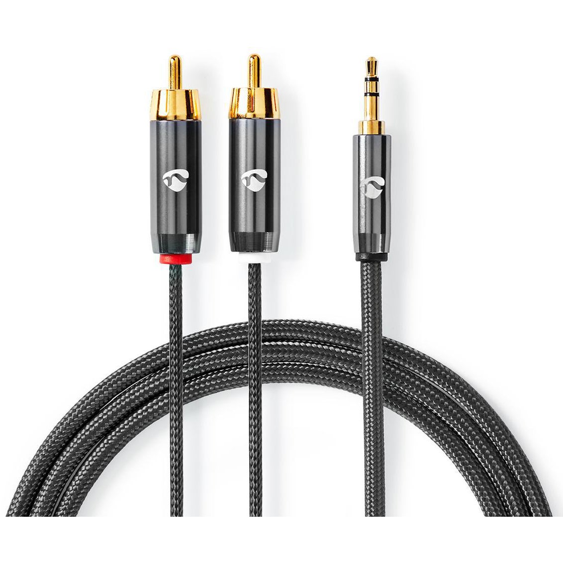 Nedis CATB22200GY50 stereo audiokabel 3.5mm male - 2x RCA male 5 meter