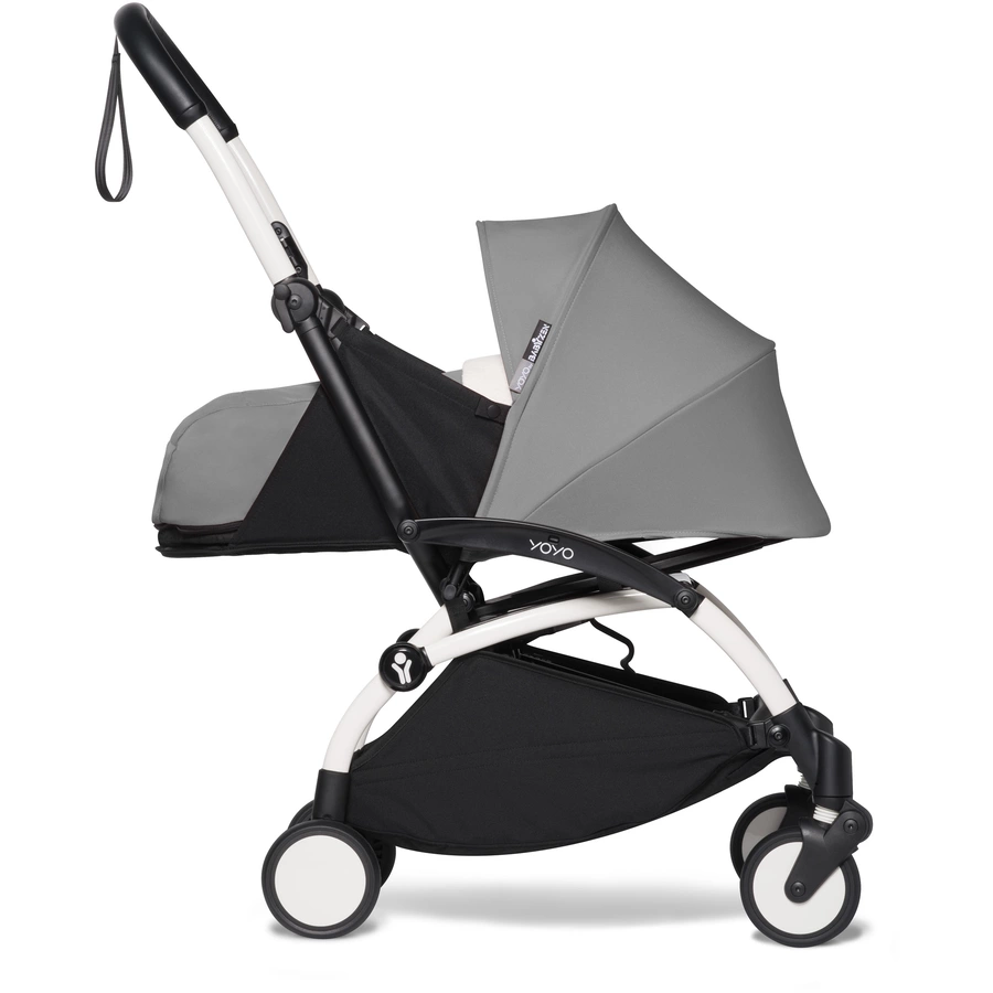 BABYZEN Kinderwagen YOYO2 0+ White mit Neugeborenenaufsatz Grau