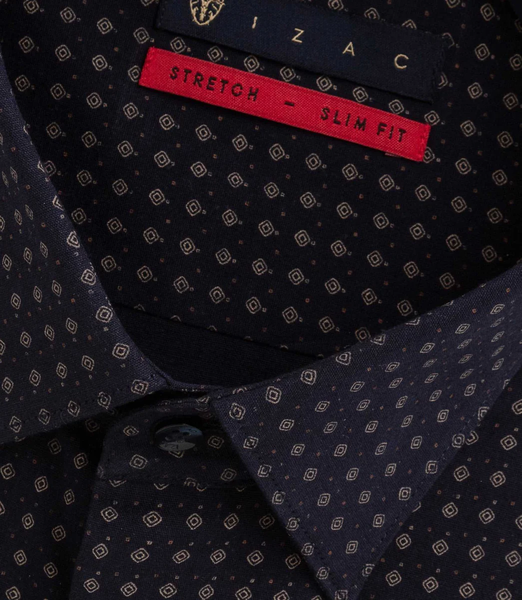 Chemise imprimée micro motifs marine BAYARDOUT