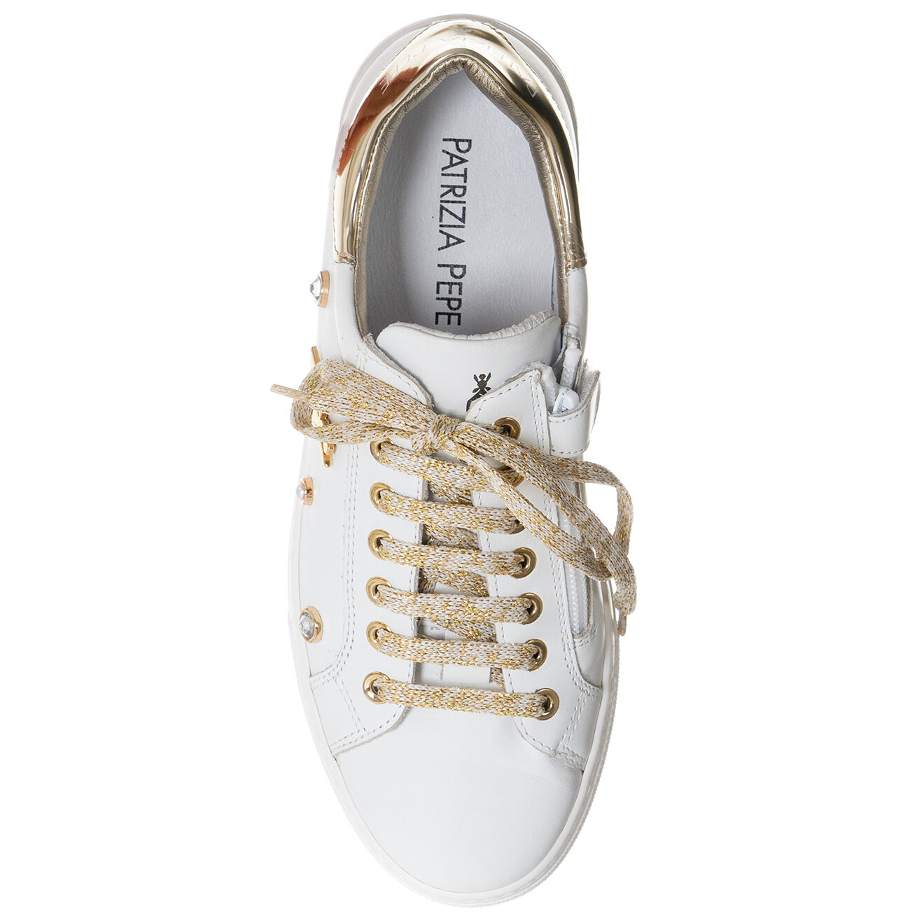 Patrizia Pepe Baskets en Cuir Bee blanches