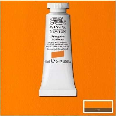 Winsor & Newton - Akvarelfarve - Gouache - Cadmium Yellow Deep 14 ML