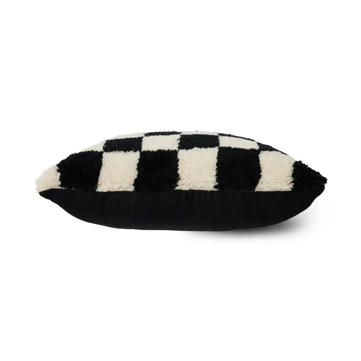 HKliving - Wollkissen, 50 x 50 cm, black and white statement