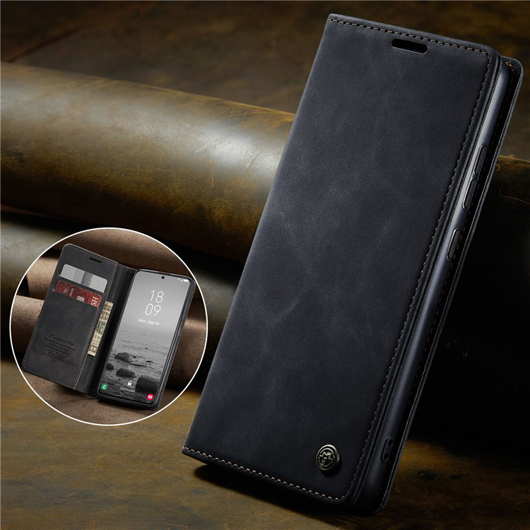Samsung Galaxy S24 Leder Tasche Flip Wallet Etui mit Kartenfächern - Schwarz