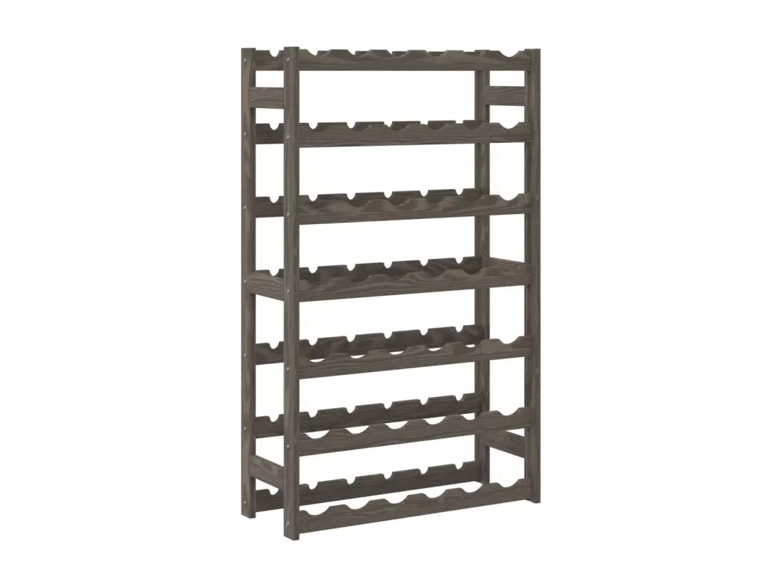 Casier à bouteilles pour 42 bouteilles gris bois pin solide