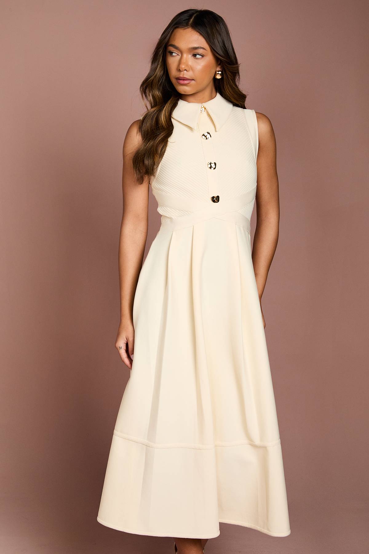 Coast Robe Mi-Longue Moulante en Maille Bandage