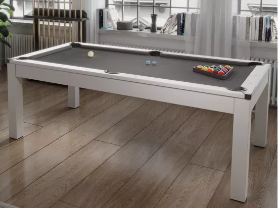 Table transformable blanche - Billard & Ping-pong - L182 x l102 x H80 cm - HENK