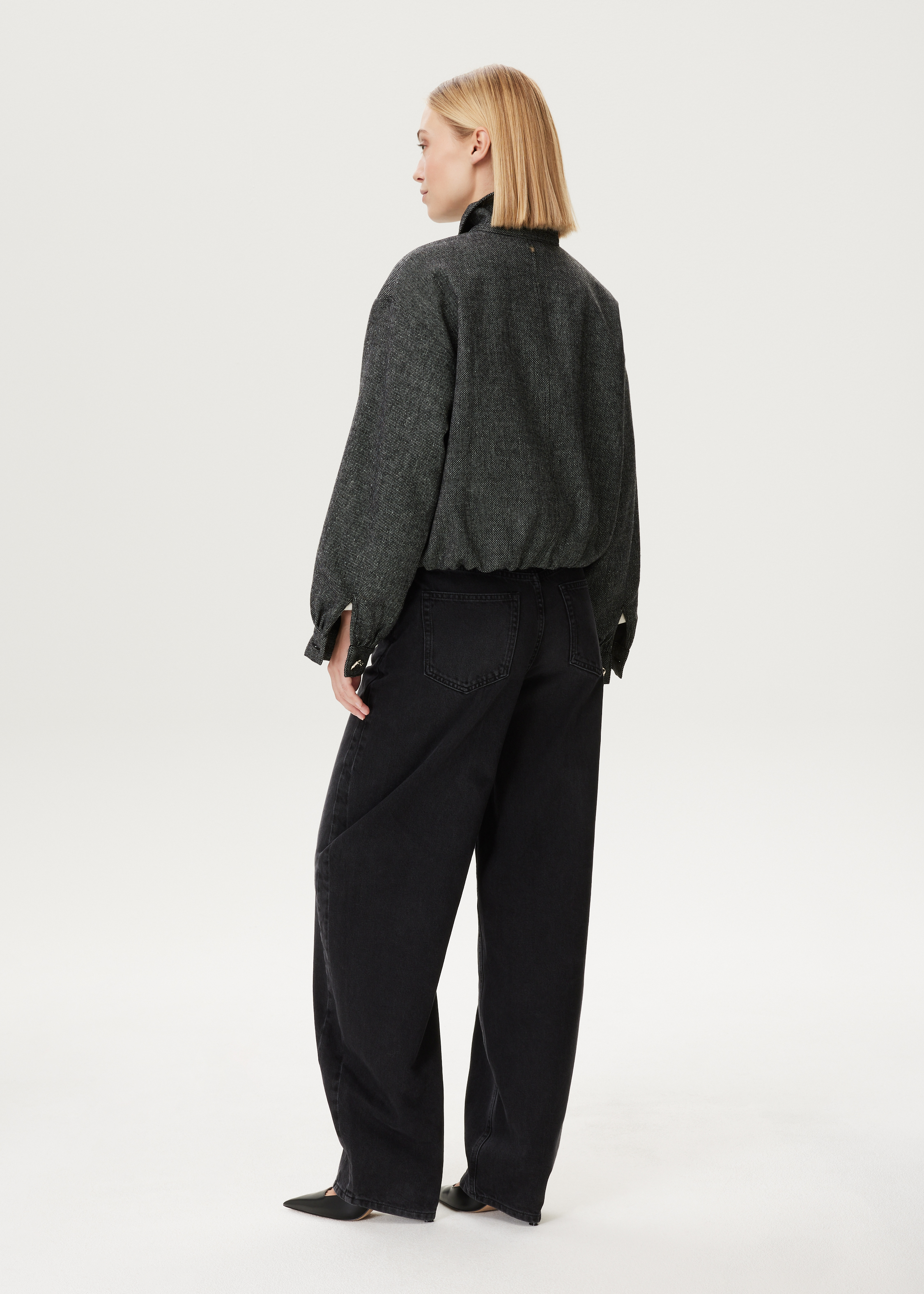 Bomberjack met tweed structuur