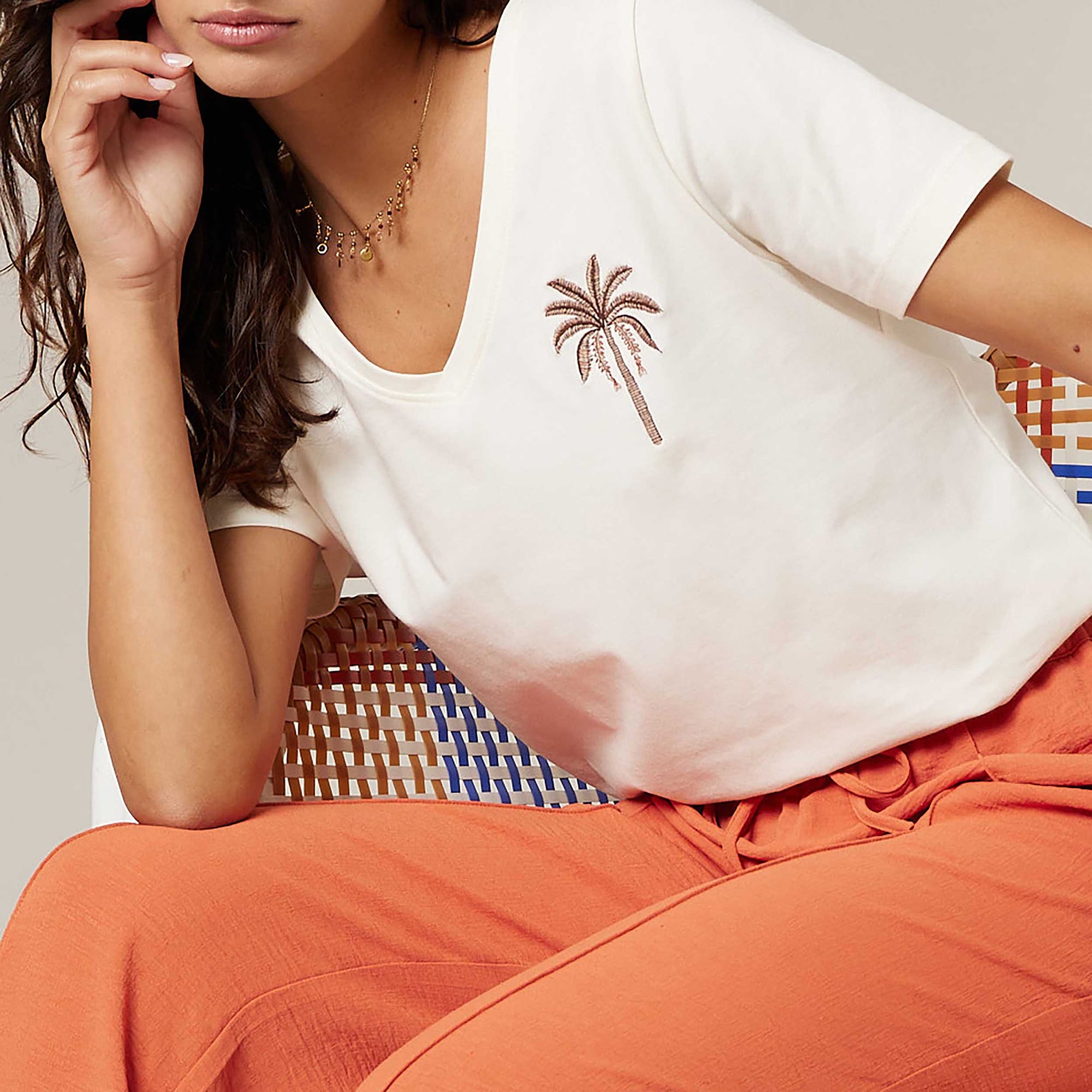 T-shirt Femme beige