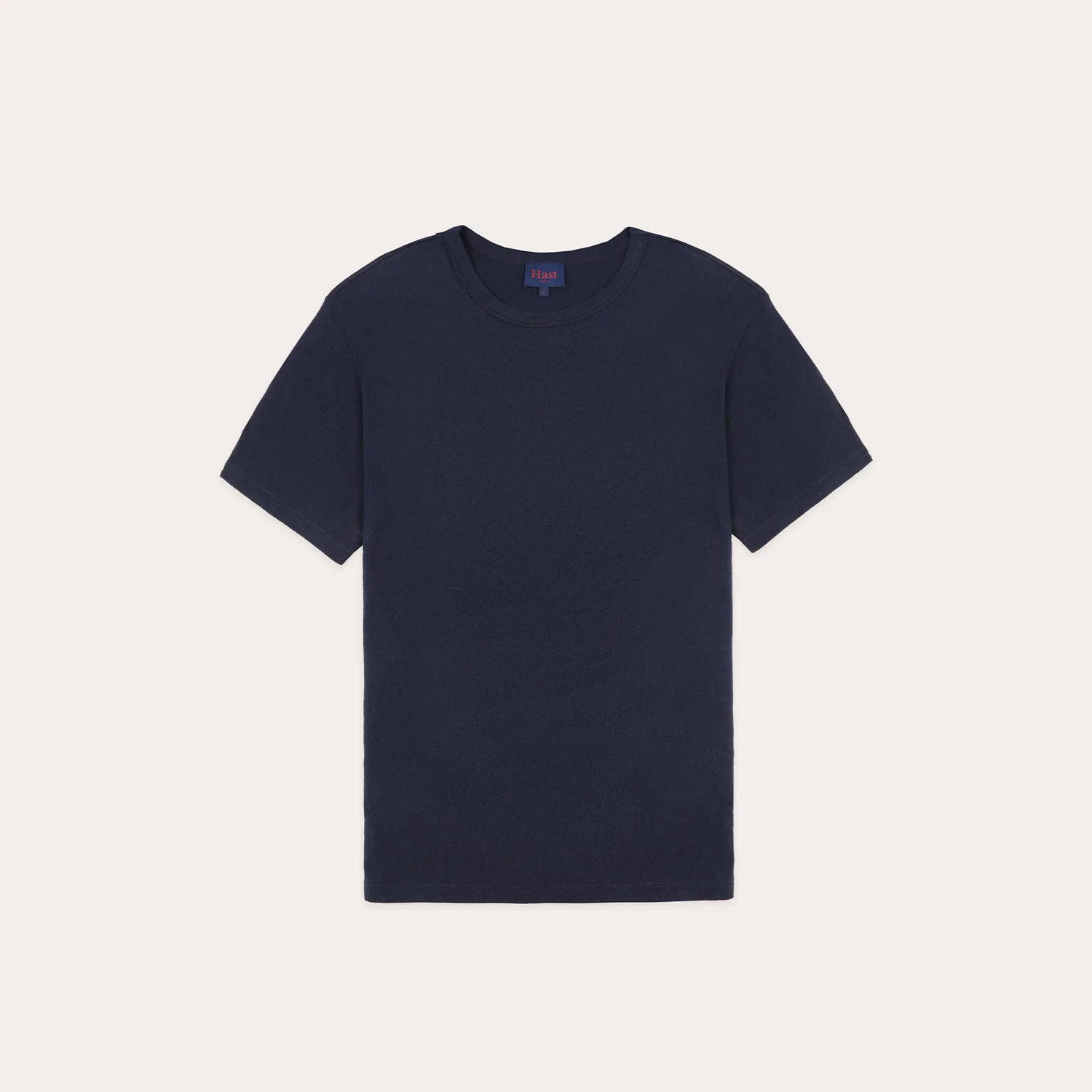 Navy cotton and linen T-shirt