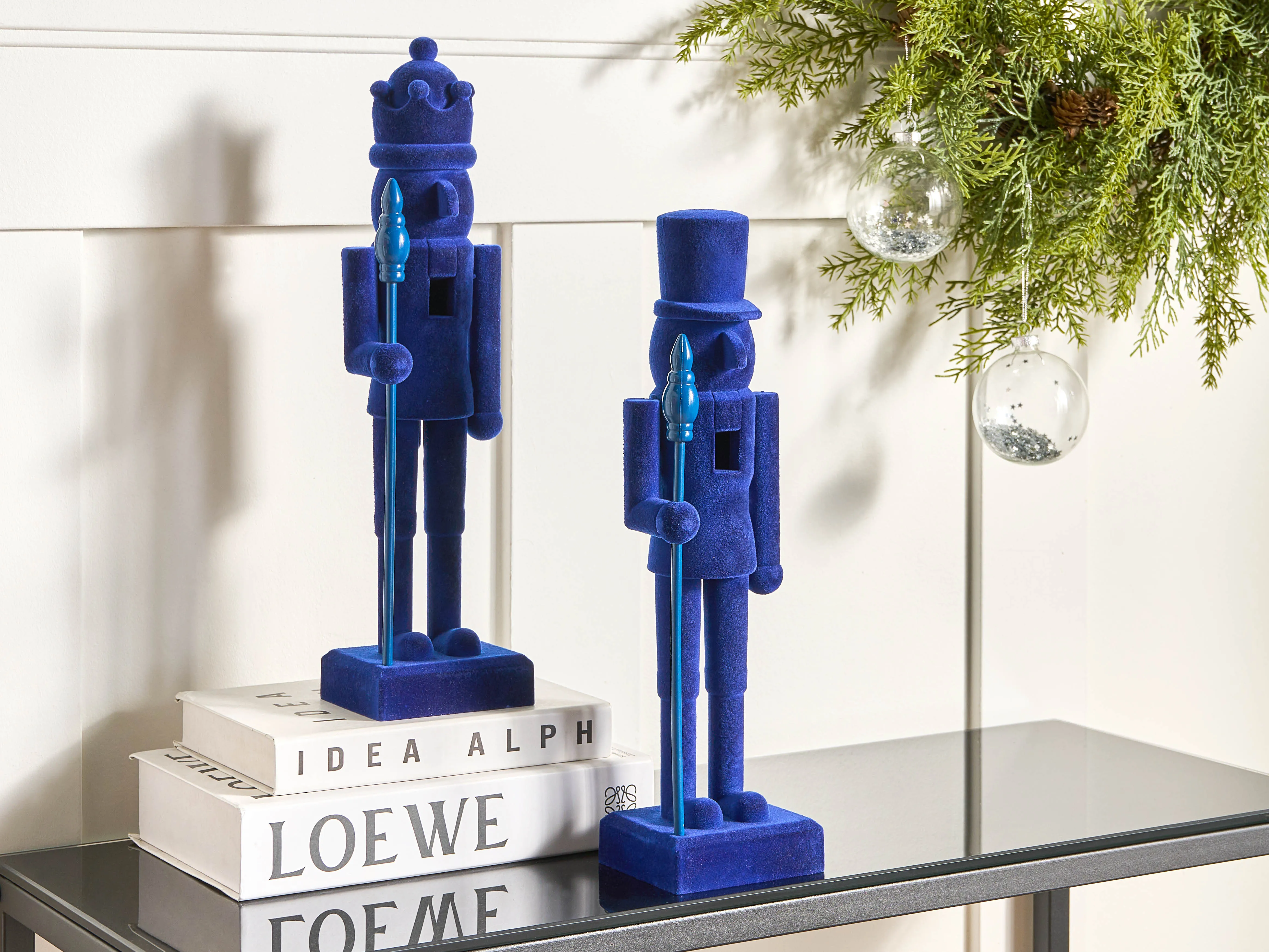 Set van 2 figuren FLATEY Notenkraker 40 cm Blauw