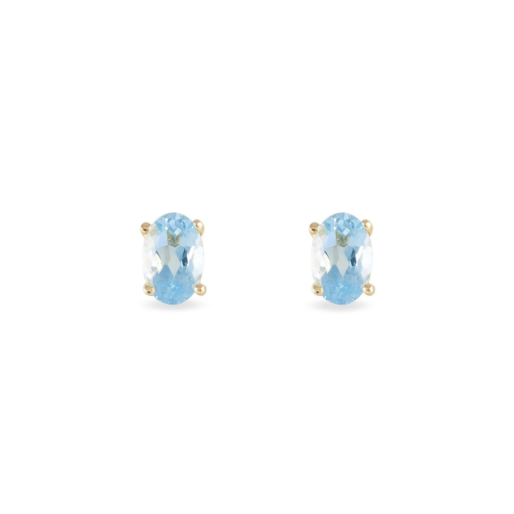 Boucles D'oreilles Puces Elea Serti Griffe Or Jaune Topaze