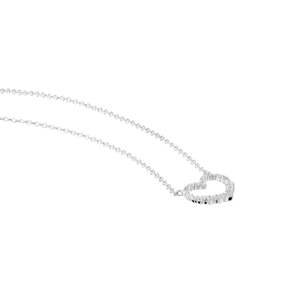 Collier Nermin Argent Blanc Oxyde De Zirconium