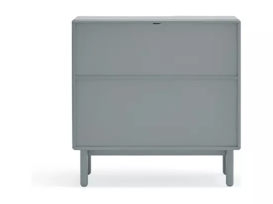 Corvo - Commode 4 tiroirs 1 niche en bois L90xH90cm : Couleur - Gris clair