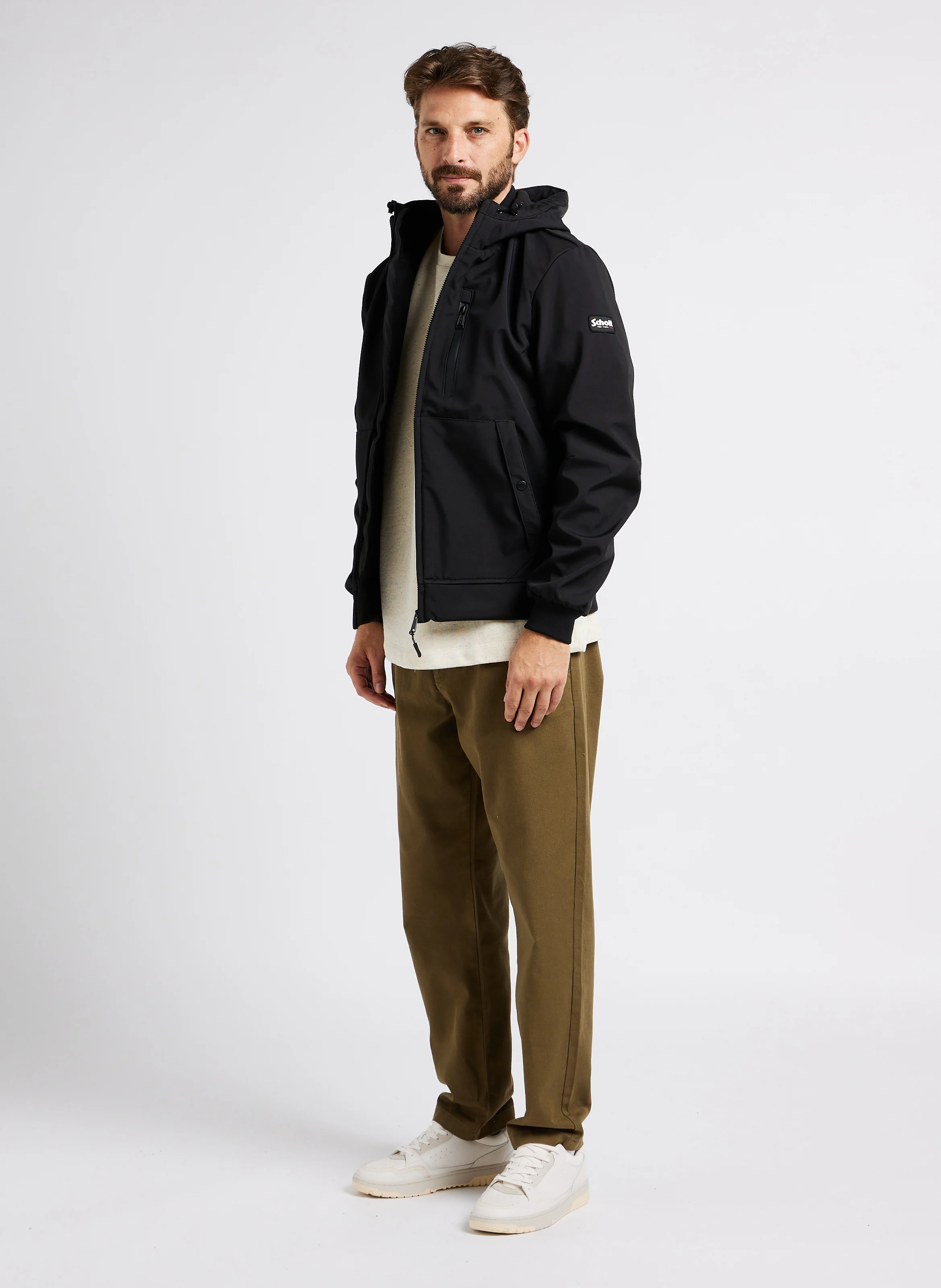 Veste à capuche droite | Noir