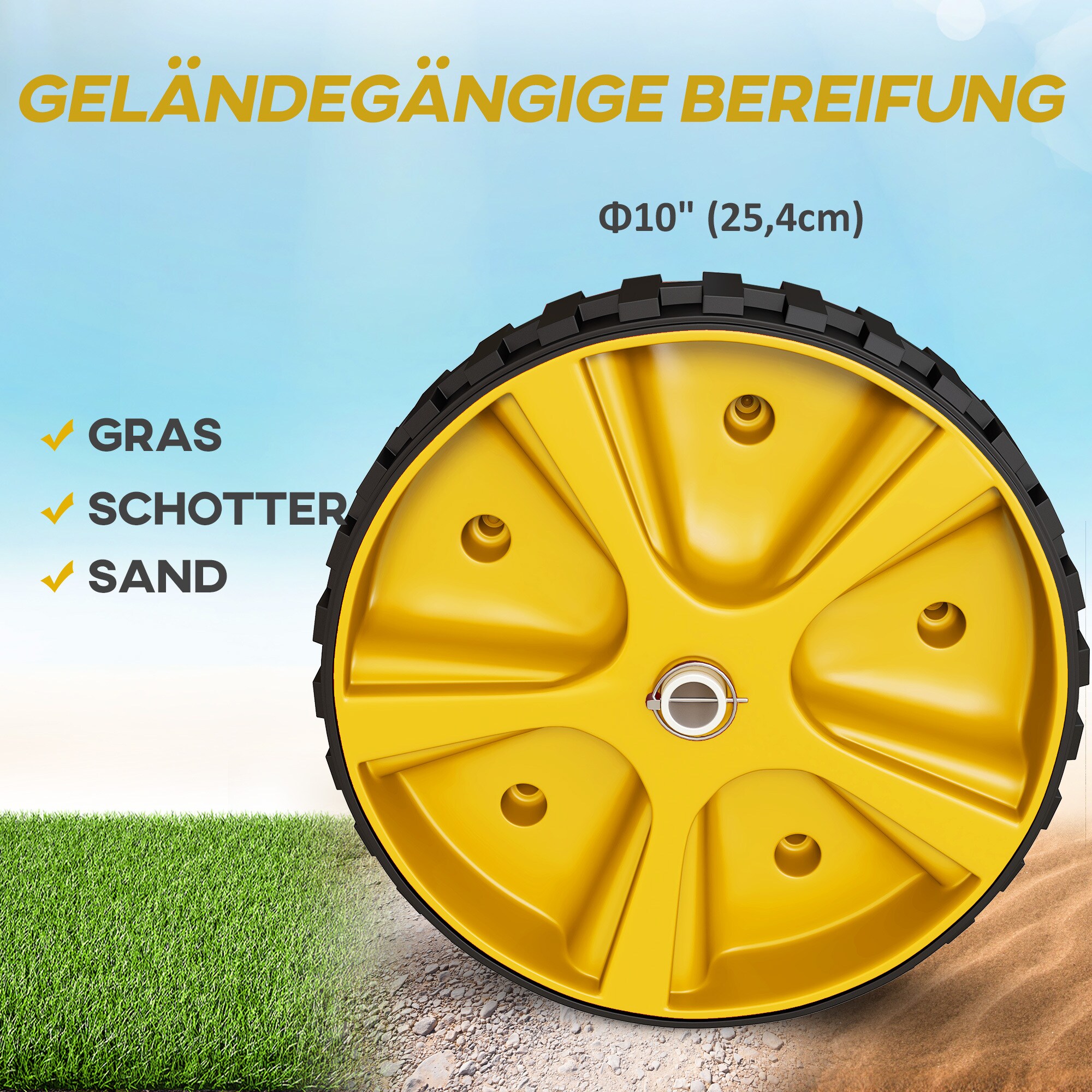 SPORTNOW Kajakwagen mit 2x Spanngurte gelb 82L x 25,4B x 77,5H cm