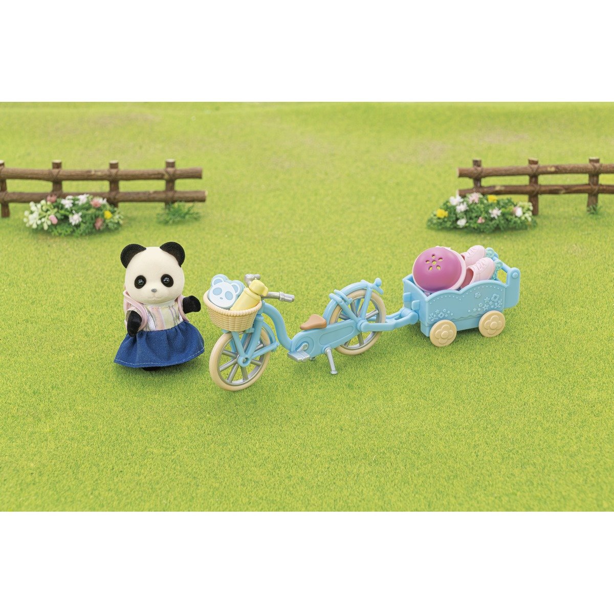 La fille panda, son vélo et sa remorque - Sylvanian Families 5652