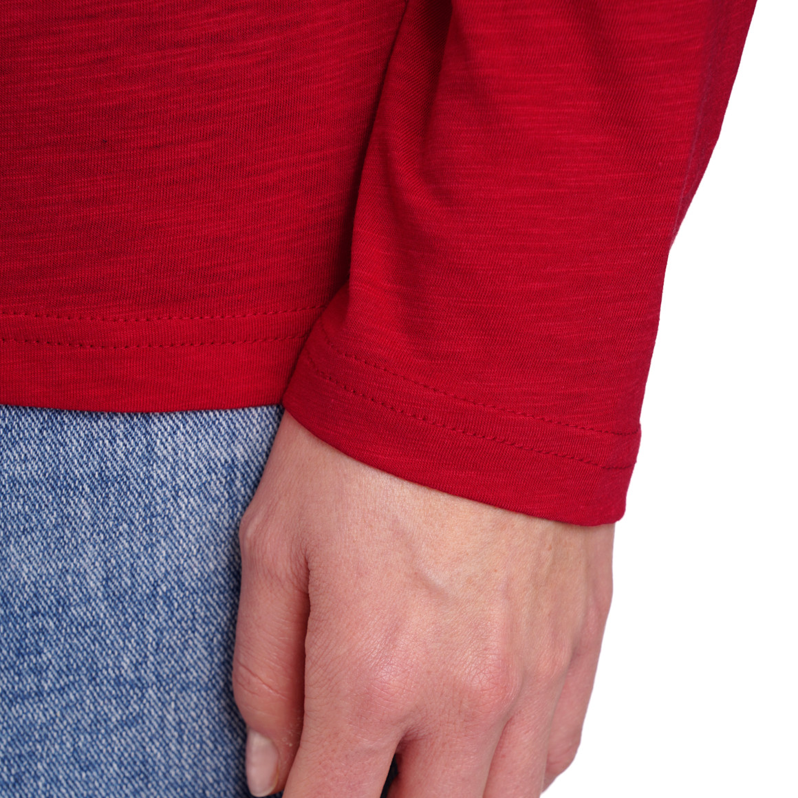 Gina Benotti Damen Langarmshirt unifarben rot