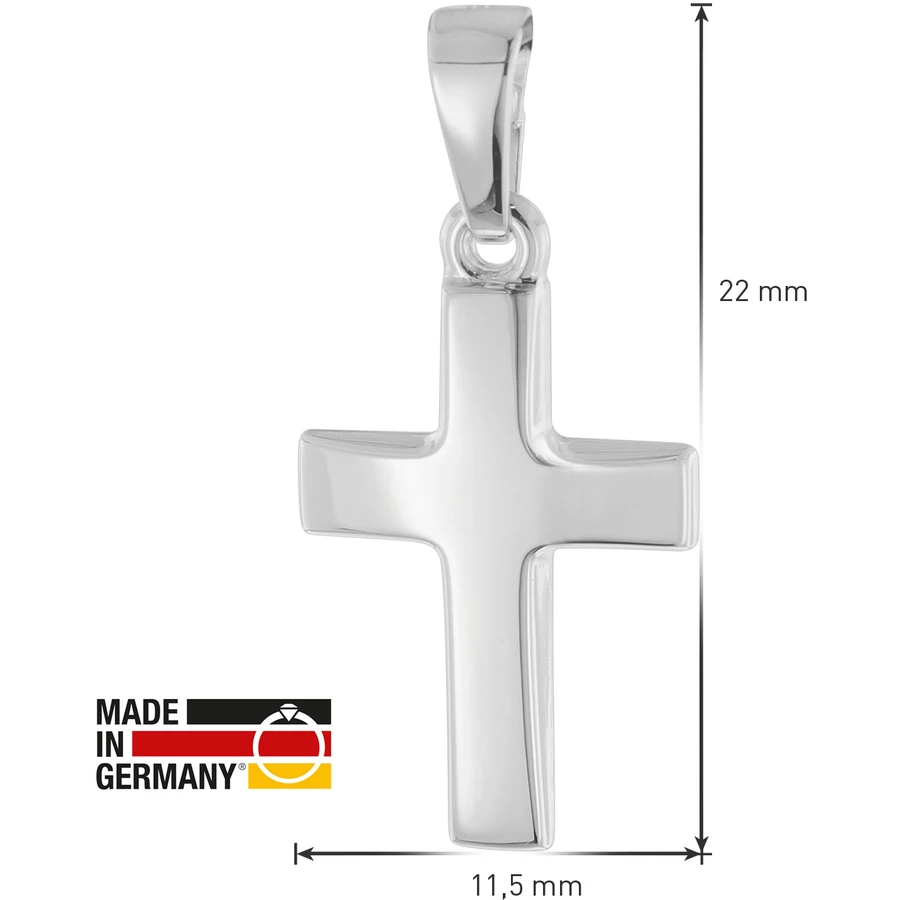 trendor Kreuz-Anhänger für Kinder Weißgold 333 + Silberkette silver