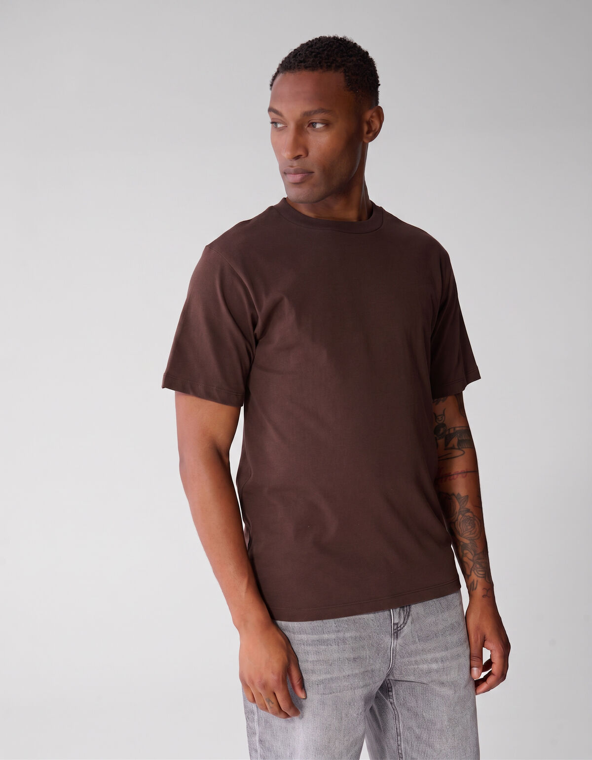 Scratched Artwork T-shirt Donkerbruin