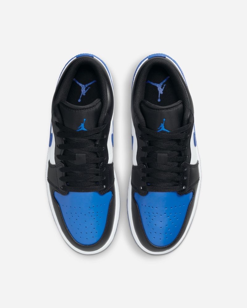 Chaussures Nike Air Jordan 1 Low Blanc/Noir/Bleu pour homme