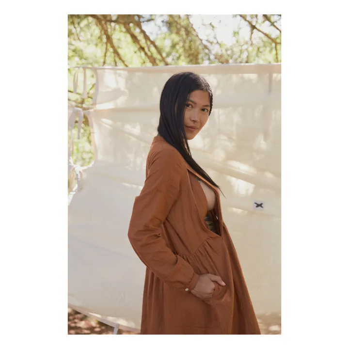 Tajinebanane Robe d'Allaitement Romance Coton Oeko-Tex | Marron